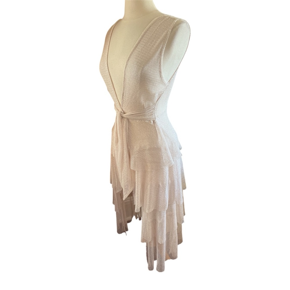 Acqua de Luxe Buzies Light Rose Shimmer Multi way swim coverup Dress Skirt Small - Picture 8 of 11